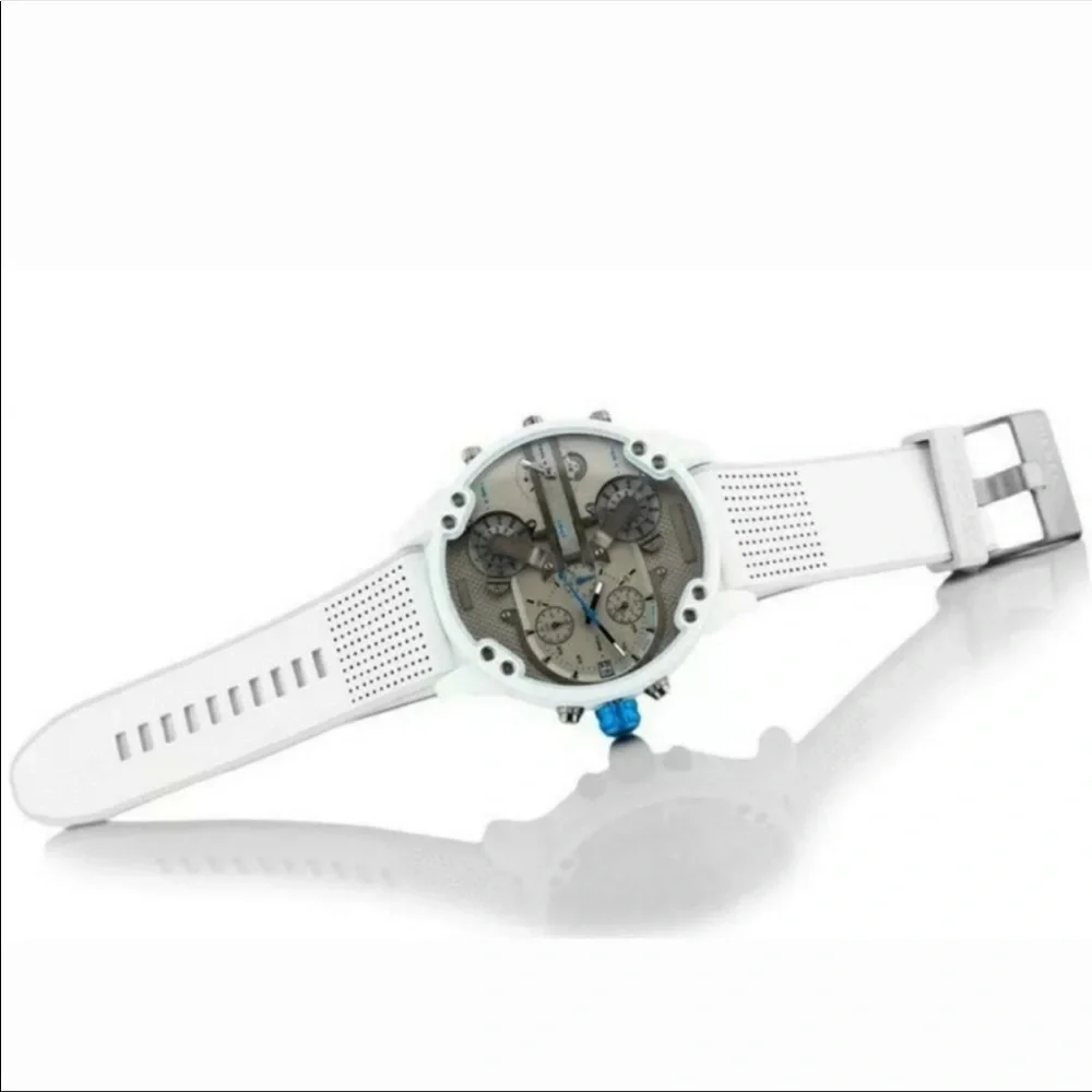 Diesel Men's Mr. Daddy 2.0 Chronograph White and Gray Leather Watch